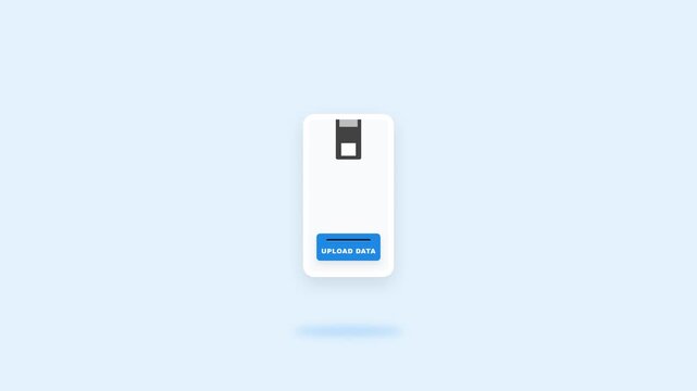 Minimalist 3D Animation of a Smartphone Displaying a Notification Message.