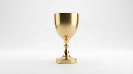 Fototapeta premium Golden goblet chalice isolated on clean white background, symbol of success, achievement, victory, and luxury concept