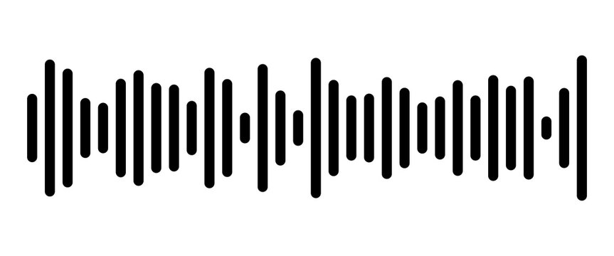 Sound wave recording level equalizer bar design element isolated on transparent background