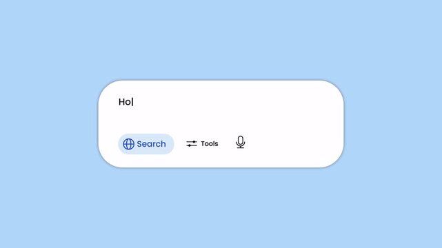 AI tool chat bot icon with typing animation isolated on blue background