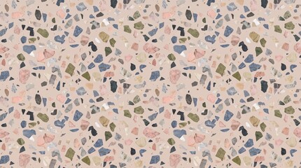 Fototapeta premium Classic Seamless Terrazzo Flooring Texture with Pastel Base