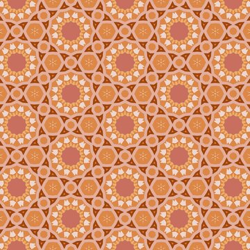 Charming Orange and Pink Star Shape Repeating Pattern