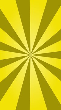 Vertical Retro vintage rays animated background featuring a dynamic radial wavy pattern and repeating geometric motion. Bold blue and yellow graphic design with fluid shapes and rhythmic movement