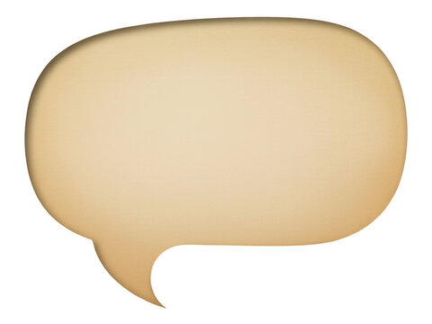 Vintage paper speech bubble isolated on transparent background for comic style messaging and creative text display