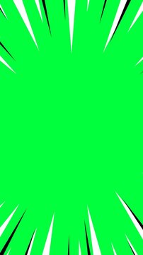 Vertical retro vintage rays animated background with green screen