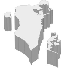 3D map dimension - continent Asia country Bahrain © badrpost