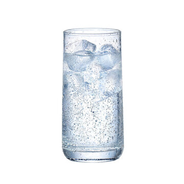Cold drink with condensation on glass filled with ice cubes refreshing png image