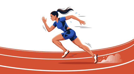 Fototapeta premium Female Athlete Running on Track