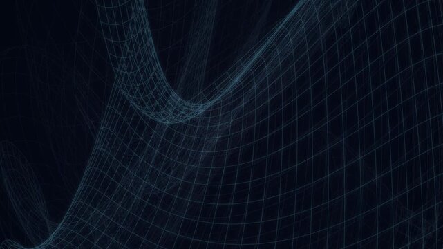 10 Second Loop Blue Abstract Digital Wireframe Mesh 4K Background for Technology and UI Design