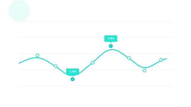 A minimalist digital line graph showing fluctuating data points and statistics analysis