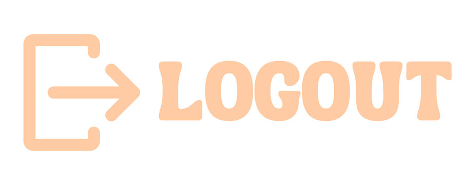Peach Logout Button Icon Isolated on Transparent Background PNG Sign Out Vector Symbol
