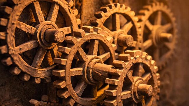 old vintage rusty gears wheels 