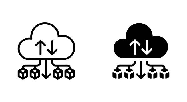 Cloud data distribution network icon vector illustration