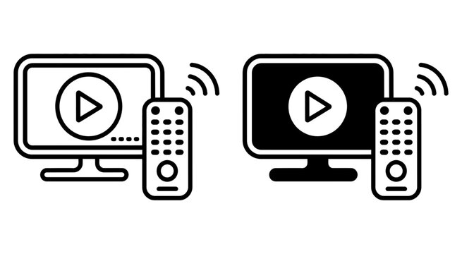 Smart tv television and remote vector illustration