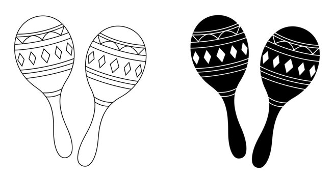 Decorative maracas pair latin vector illustration