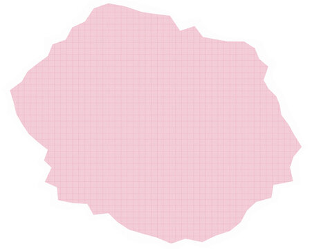 Silhouette of irregular hexagon shape on grid background