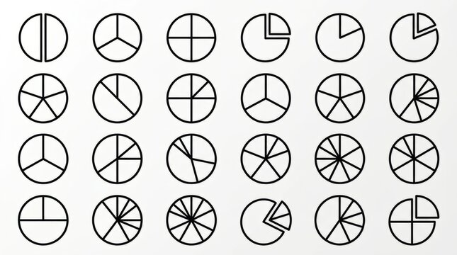 Collection of twenty four minimalist black and white clock and watch faces designs.