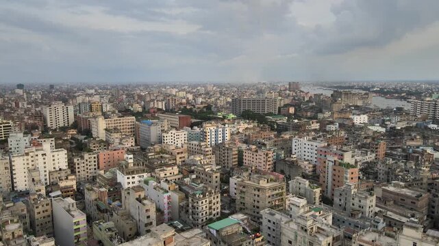 Dhaka Megacity Skyline Showing Dense Urban Development in Bangladesh