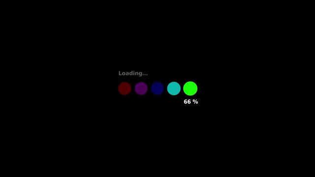 Bar Loading Animation Circle Shape Colorful Main Scale and Opacity With Percentage Loop Transparent Background