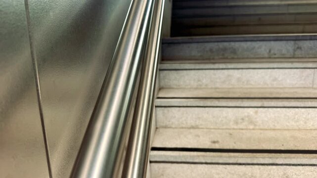 Curved Metal Handrail Abstract Detail at Helsinki Hakaniemi Station