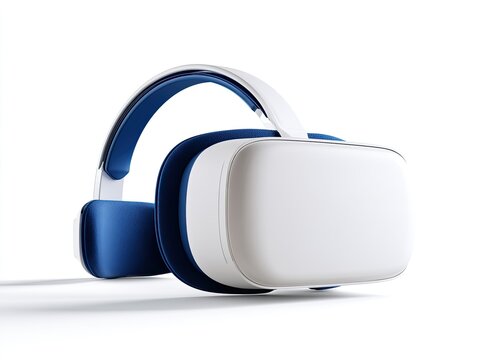 Modern Virtual Reality Headset with Integrated Headphones.