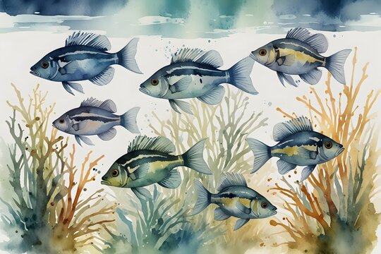 Zebrafish swimming in a clear aquarium