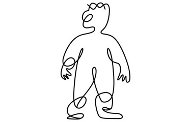 Fototapeta premium Abstract single line drawing of a person standing Vector, illustration