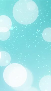 Animation of snowflakes and dots on light blue background