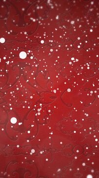 Animation of snow falling over red background