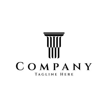 Abstract Pillar Simple Logo Design Template