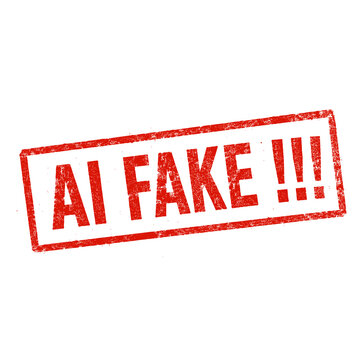 AI FAKE red stamp vector isolated
