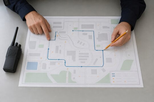Public Transit Operator Training Anonymous Uniformed Hands Tracing Pre