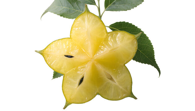 Star Fruit with Leaves.