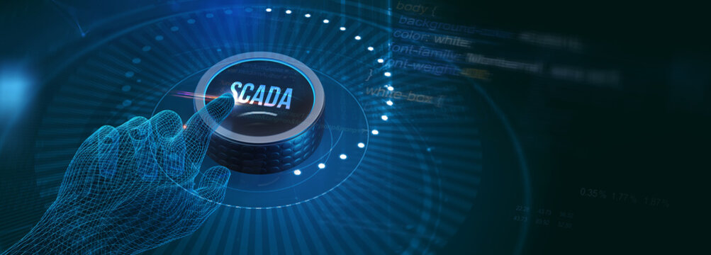 System Supervisory Control And Data Acquisition technology concept. SCADA. 3d illustration