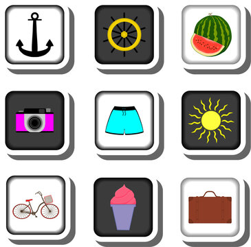 Set symbols for color game buttons