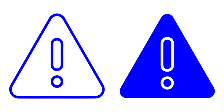 warning alert icon set with outline and solid triangle symbols for safety hazard notice emergency caution and security PNG