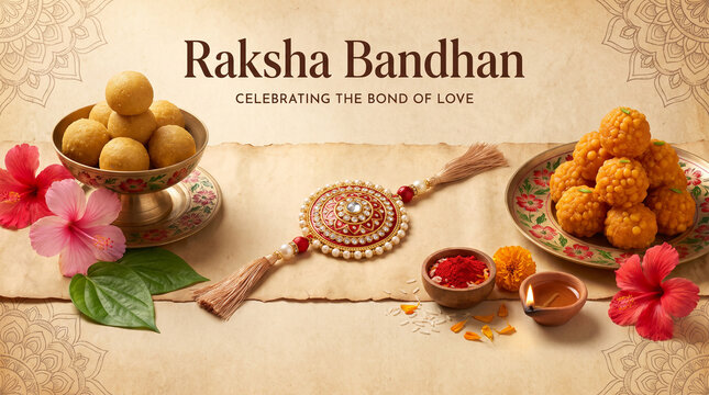 illustration of decorated rakhi for Indian festival Raksha Bandhan background for card, holding and poster