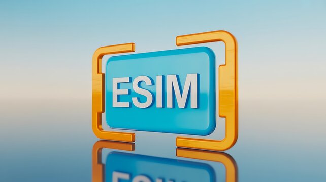 Esim digital sim card symbol representing mobile connectivity and wireless technology
