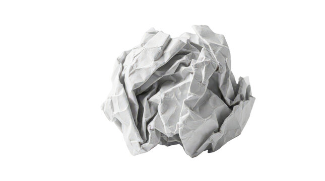 Crumpled paper ball isolated on transparent background