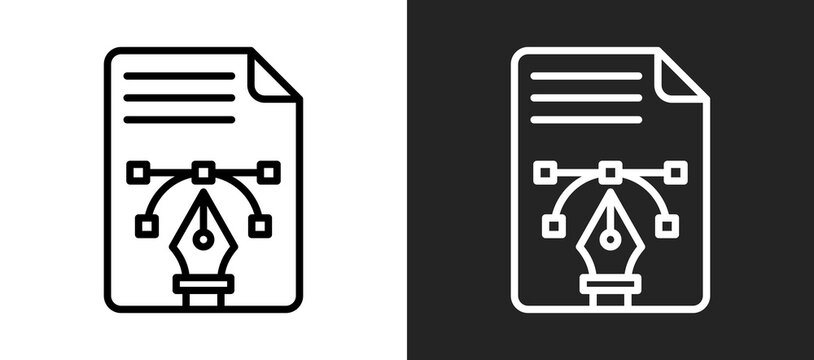 Vector File Icon On White and Black Backgrounds.   