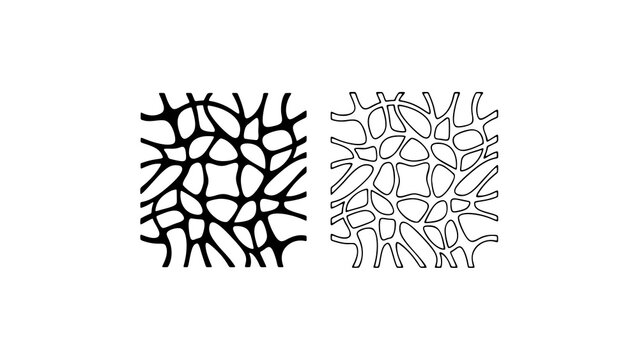 patterns form a silhouette with outline art vector styling in organic cellular grids