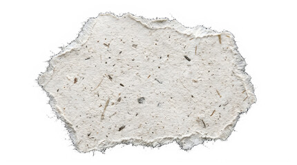 Fototapeta premium Close-up of rough torn recycled paper sheet with natural texture and fibers visible