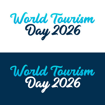 World Tourism Day 2026 text graphic with blue and white color scheme