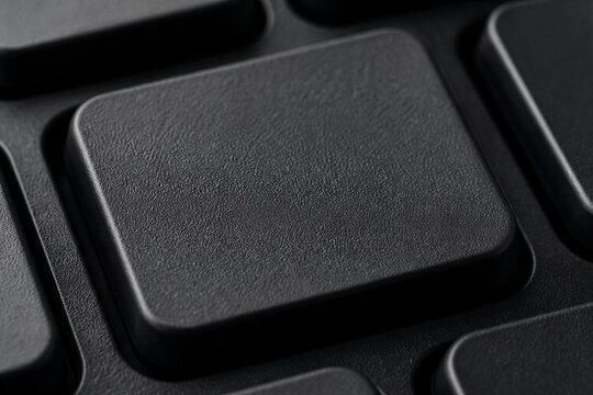Blank keycap close up on textured black keyboard surface