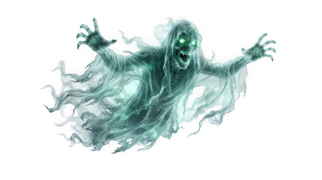Scary ghost spirit isolated on transparent background