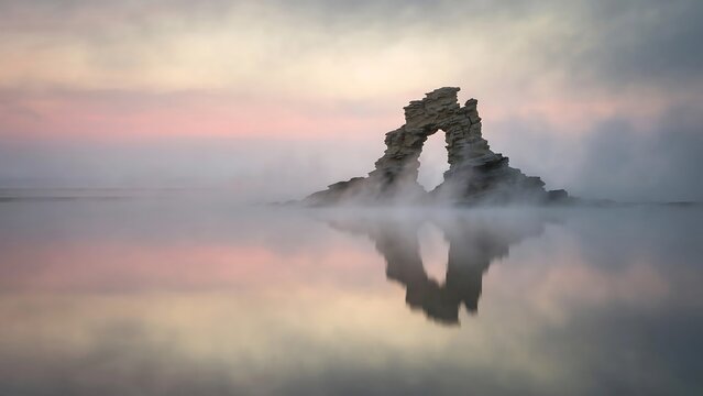 misty morning on the lake