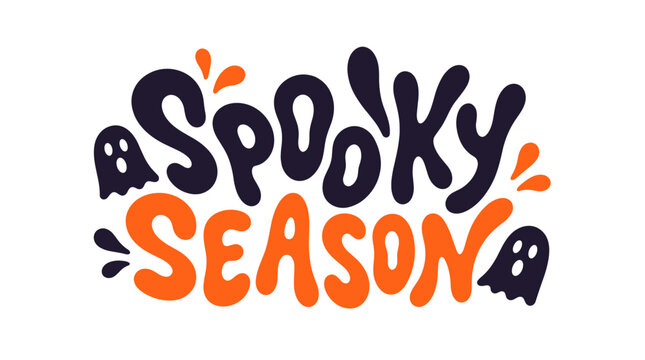 Spooky Season Logo Text Halloween Themed Graphic.