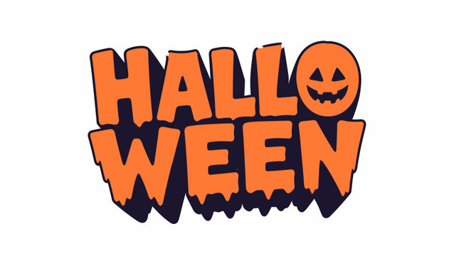 Halloween sign lettering with jack o lantern.
