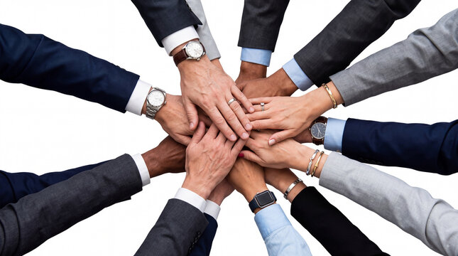 Business Team Hands Stacked.