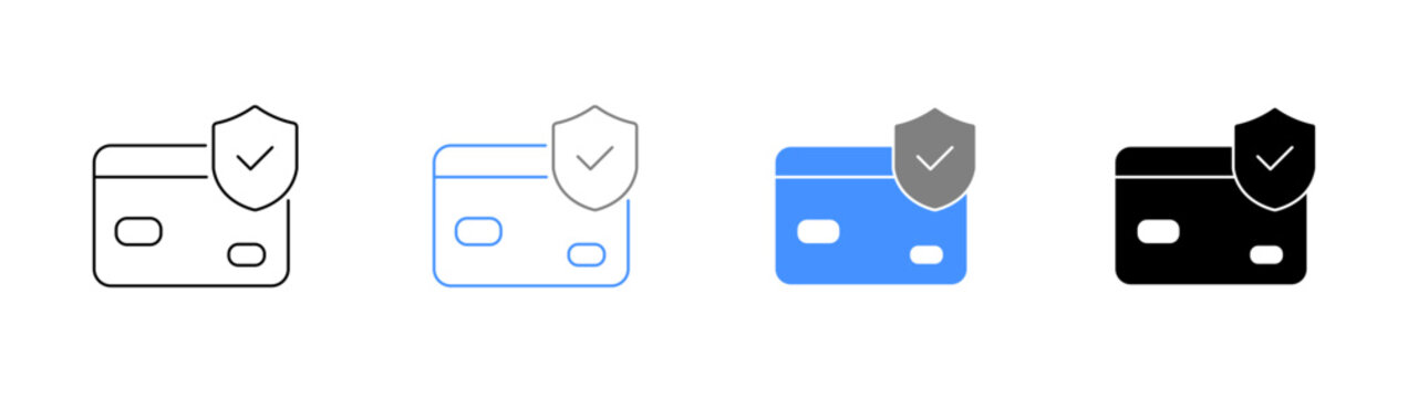 Online Payment Method Debit Card Icon Pack Vector Illustration